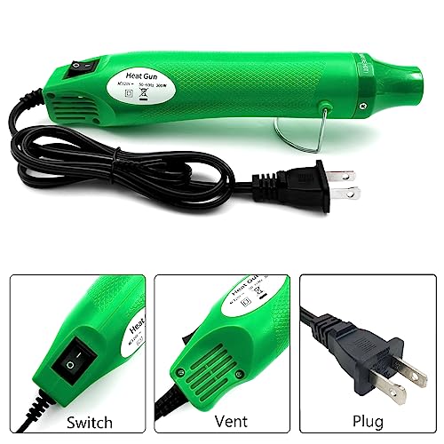 Heat Gun, Mini Hot Air Gun for Crafting Embossing Shrink Wrap, Green - color: Green