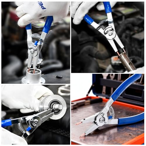 8-Inch Snap Ring Plier Internal/External with Interchangeable Tips - size: 8-Inch