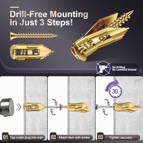 80PCS Self Drilling Drywall Anchors & Screws Kit, Zinc-Plated Metal - size: 80Pcs 3size Kit