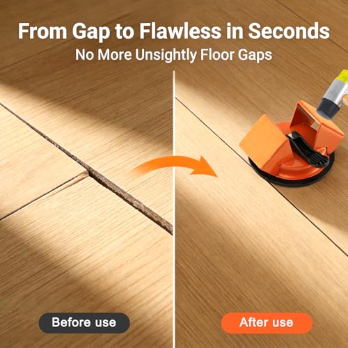 Floor Gap Fixer Tool, Heavy Duty Floor Gap Repair Kit, Includes 10 Sticky Pads 4 Buffer Pads and Seam Cleaning Tools for Wood Floor, Laminate, Vinyl Plank, Hardwood