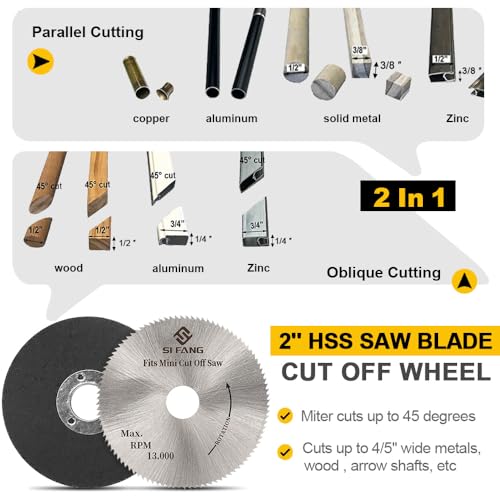 SI FANG Mini Miter Cut-Off Chop Saw Arrow Cutter Miniature Compound-Cutting