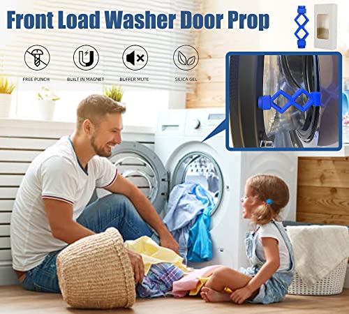 Magoog Washer Door Prop, “Shorter, Space Saver”, Keep Front Loader Door Open, TPU Material Non-Rust - color: blue