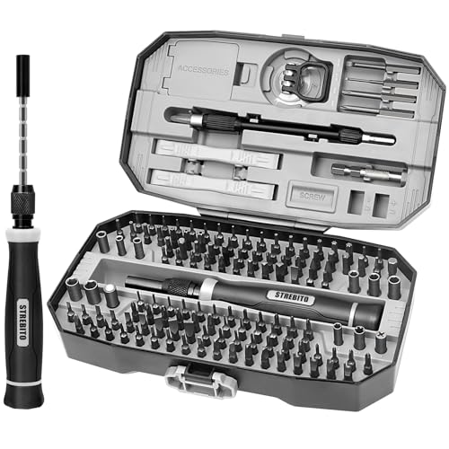STREBITO 153 in 1 Small Magnetic Screwdriver Set, Precision Screwdriver set - color: Grey