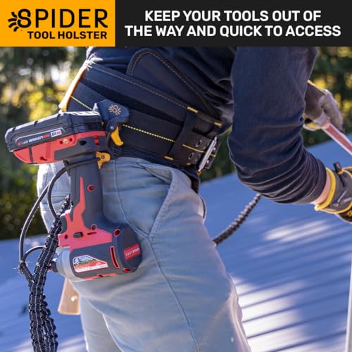 Spider Tool Holster Pro, Self-Locking Drill Holster, Clips to Any Belt