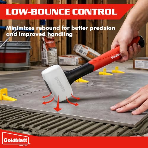 Goldblatt 12 oz. Low Recoil Double Face White Flooring Rubber Mallet Hammer - size: 12 oz.