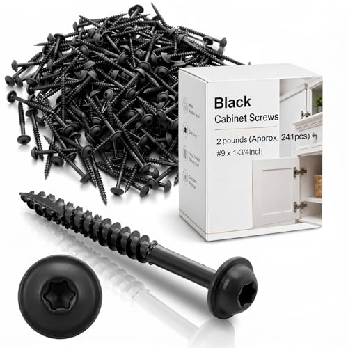 Frienda 2 Pound White Cabinet Screws Bulk #9x1-3/4'' Approx. 241 Pcs - color: Black, size: #9x1-3/4 Inch