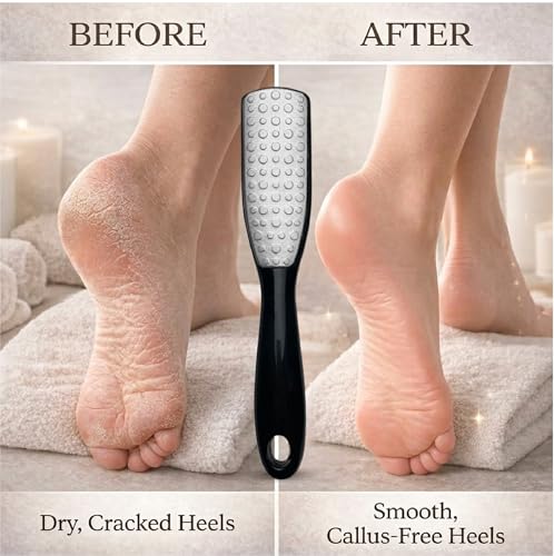 Professional Foot File & Callus Remover 2-in-1 Set for Seniors and Adults –9.6" Foot Rasp with 6.7" Nail File – Sapphire Black– Durable & Hygienic Pedicure Tool for Smooth, Soft Feet–Wet & Dry Use