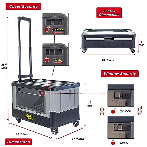 dbest Products Quik Cart Extended Collapsible Rolling Crate - Gray & Black - color: Black, style: Extended
