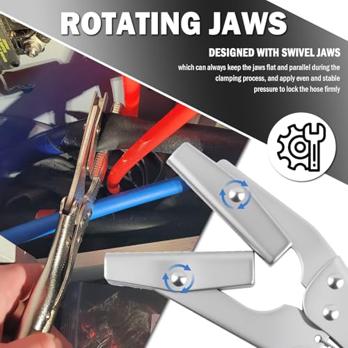 10 Inch Radiator Hose Clamp Pliers Heavy Duty,Self-Locking Hose Pinch off Pliers with Rotatable Jaws,Professional Hoses Clamp Tool for Radiator Tubes,Hoses,Vacuum Tubes