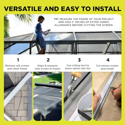 DOCAZOO Window Screen Mesh 36 in x 100 Ft - color: Charcoal, size: 36 in x 100 ft
