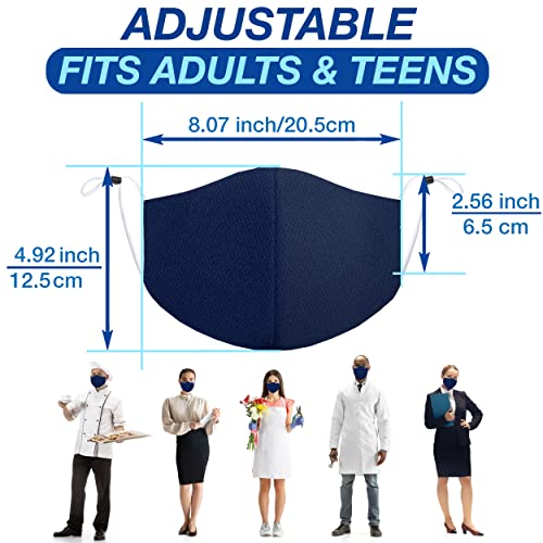 Arcarius Breathable Sports Face Mask – Moisture Wicking Gym & Travel Fit (3-Pack) - color: Navy
