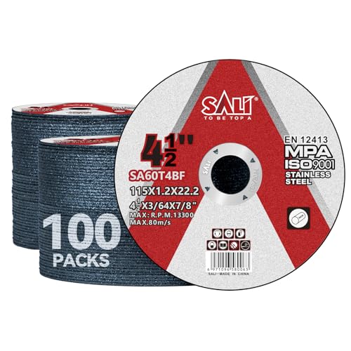 100 Pack 4-1/2 Inch Cut Off Wheels, Thin Cutting Discs .045" x 7/8" with Aluminum Oxide Grit, Aggressive Cutting for Metal & Stainless Steel, Compatible with Angle Grinders (100)