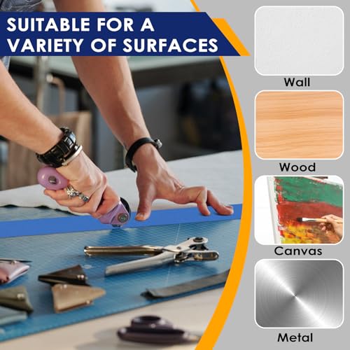 EFOK 1 Pack Blue Painters Tape 3 Inch x 55 Yds Paint Masking Tape for Walls