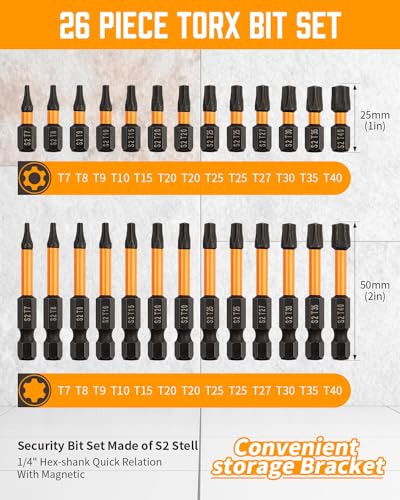 46 Pcs Screwdriver Bit Sets, Torx Bit Set T7-T40 & Allen Wrench Drill Bit - style: 46 Pcs