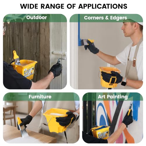 Voomey 20 Pack Handheld Paint Bucket and 4 Inch Roller Kit - size: 20 Pcs Hand Held Paint Bucket Kit