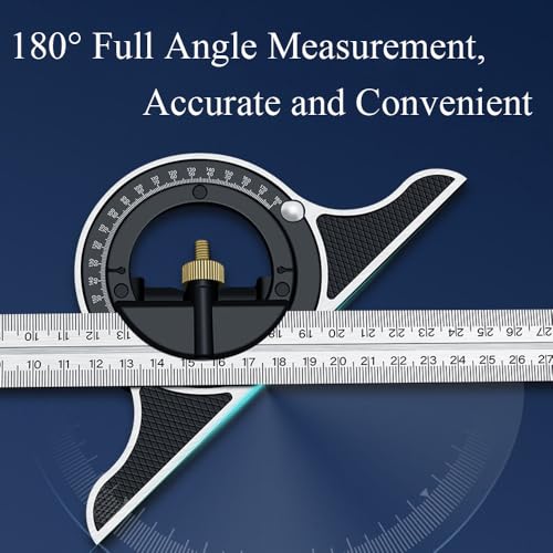 Combination Square Stainless Steel Multi-Function Carpentry Square Clear Scale Easy to Read(300m/11.81") - style: 300m/11.81"
