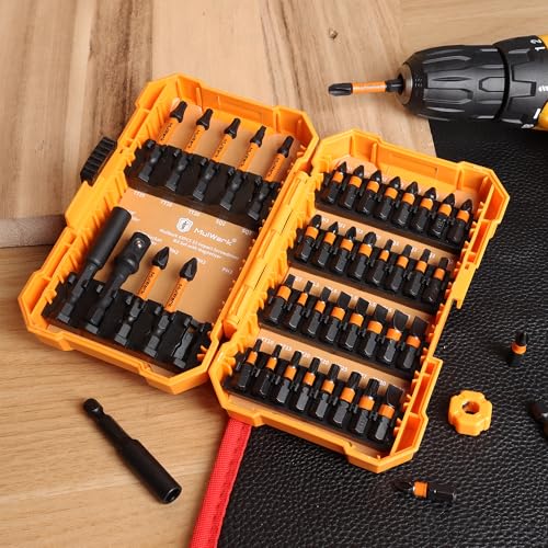 MulWark 43-Piece Impact Screwdriver Bit Set, Impact Rated S2 Steel Drill Bits with Magnetic Color-Coded Torx Bit Set & Magnetizer, Professional Drill Bit Set for Impact Drivers, DIY & Home Repair