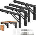 Folding Shelf Brackets - 12 Inch 4 Pcs Heavy Duty Collapsible Shelf Bracket - size: 12 Inch- 4 Packs