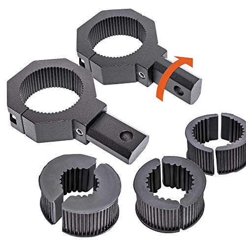 LAMPHUS Light Bar Mount Clamp Bracket for ATV UTV 1-2in 360-Degree Bull Bar | 2pc, 1 1.5 1.75 2 Inch, 360-Degree, Aluminum, Roll Cage Clamps, Off-Road Light Bar Mount - size: 2-Pack (Standard)