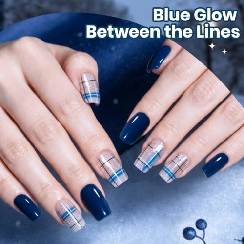 Beetles Blue Gel Nail Polish Set, 6 Colors Navy Teal Glitter Gel Polish - color: A - Mixed Finishes | Skyfall Fade