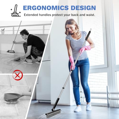 SetSail Grout Cleaner Brush with Long Handle, V-Shaped Floor Brush, Black - color: Black Grey