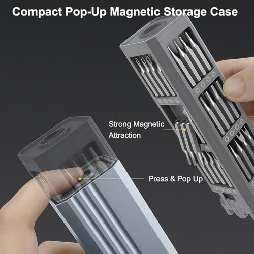44 in 1 Small Magnetic Precision Screwdriver Set with Case, 360° Spin Handle DYI Mini Multifunction Screwdriver Bit Kit, Repair Tool Kit for Electronics,Phone,Laptop,Macbook,PC,Watch,Eyeglass,jewelry