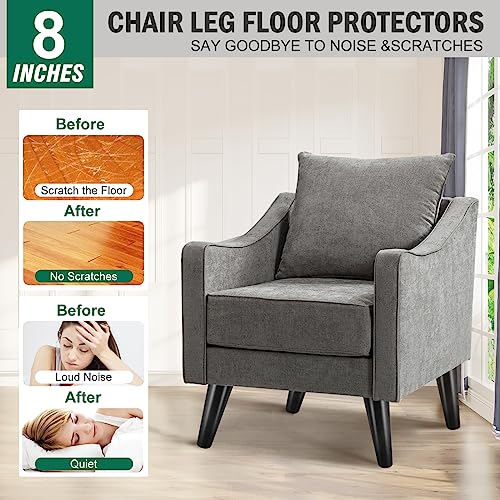FoDau770 Rubber Wood Legs 8", Slant Taper, 5/16"-18 Thread, Black, 4pcs | Wood Couch legs - Mid Century Sofa Legs - Furniture legs Replacement for Cabinet Dresser Chair Ottoman - color: Black, size: 8 Inch - Slanted (80°)