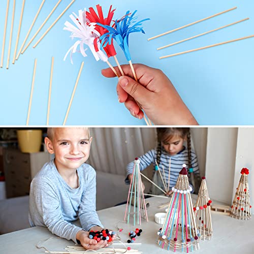 EBOOT 100 Pcs Wooden Dowel Rod 1/8 x 6 Inch Round Wooden Sticks for Crafts