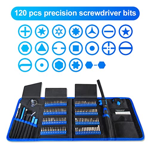 EFAITHFIX Screwdriver Sets 142-Piece Electronics Precision Screwdriver with 120 Bits Magnetic Repair Tool Kit for iPhone, MacBook, Computer, Laptop, PC, Tablet, PS4, Xbox, Nintendo, Game Console, etc - size: 142 in 1
