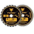 FOXBC 5-1/2" Circular Saw Blade 24T 48T Fast Framing for Wood Cutting, 20mm Arbor with 10mm, 1/2", 5/8” Bushings - 2 Pack