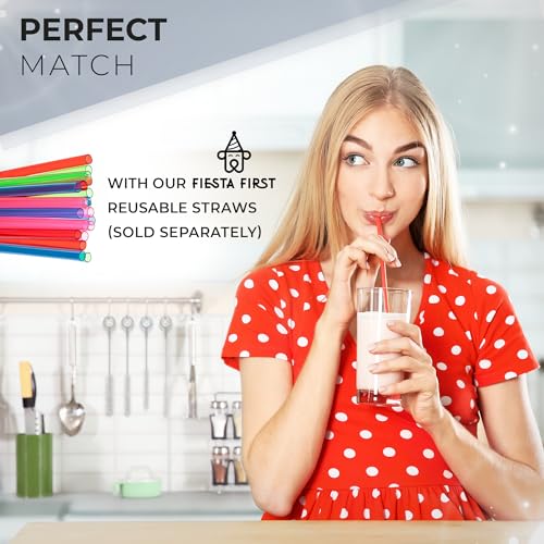 Buenalife Heavy Duty Cleaning Brushes Set of 4 - Extra Long Straw Cleaners for Metal and Plastic Reusable Drinking Straws, to Clean Small Spaces, Sippy Cups, Water Bottles - Sturdy Hard Brush Bristles - color: Gray