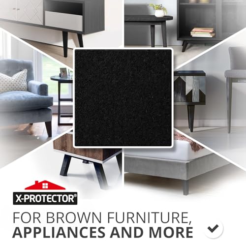 X-Protector Premium Felt Furniture Pads - 20 PCS 6 x 1/2" - Black - size: 6 x 1/2" 20 Black, Strips
