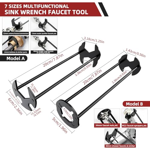 GPANDAG 40PCS Plumbing Tool and Faucet Wrench Set, Universal Sink Wrench