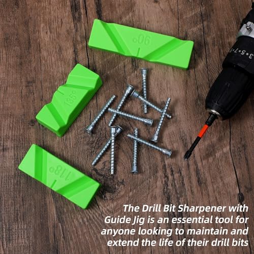 Molain 6 Pcs Drill Bit Sharpening Guide Jig, Drill Bit Sharpener for Bench Grinder, 90°, 118°, 135° Angle No Power Required for Regrinding Dull Twist Bits