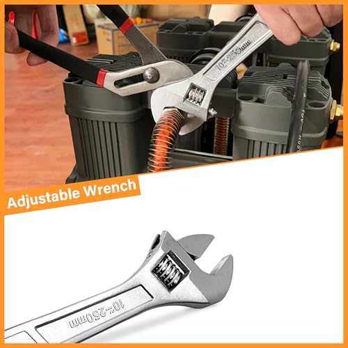 4-Piece Large Pilers and Wrench Set,10 Inch Groove Joint Pliers and Adjustable Wrench with 8 Inch Long Nose and Lineman's Pliers for Home Use and DIY Project - style: 4 Pack 8" & 10"