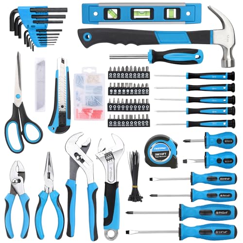 FASTPRO 220-Piece Home Tool Set, Household Repairing Tool Kit, Blue - color: Blue