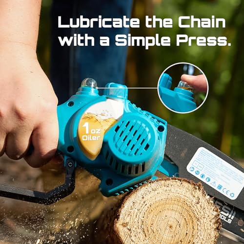 SEESII 6 Inch Mini Electric Chainsaw Cordless Battery Powered - color: Slate Blue