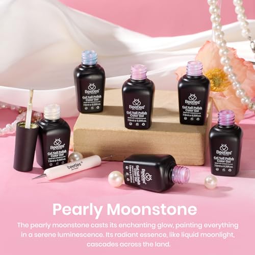 Beetles Pearl Gel Nail Polish, 6 Colors Shimmer White Pink Purple - color: A-White Pink Purple| Song of freedom