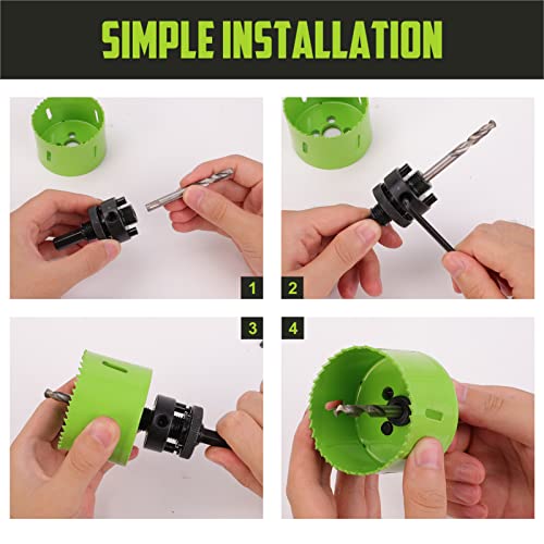 Hole Saw Kit, 18-Piece Hole Saw Set, M42 Bi-Metal for Metal - size: Bi-Metal 18Pcs