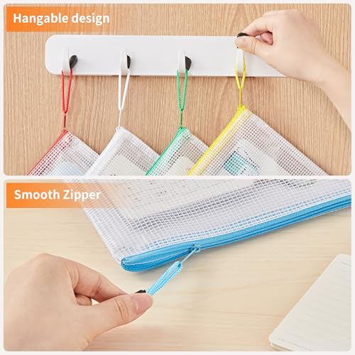 JARLINK A4 Mesh Zipper Pouch Bags, 24 Pcs Waterproof Zipper Pouch Bags - style: 24pcs