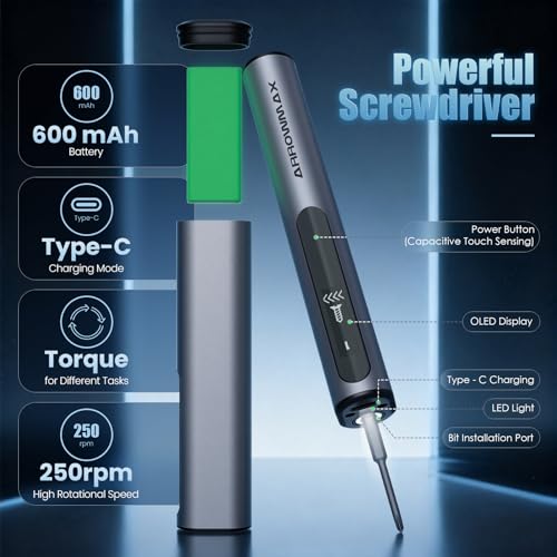 AM ARROWMAX Mini Electric Screwdriver & Removable Angle Screw, 60 in 1 7.4V Precision Electric Screwdriver Set, Repair Tool Set For Phone Camera Watch Laptop (M1 PRO PLUS) - style: M1 PRO PLUS