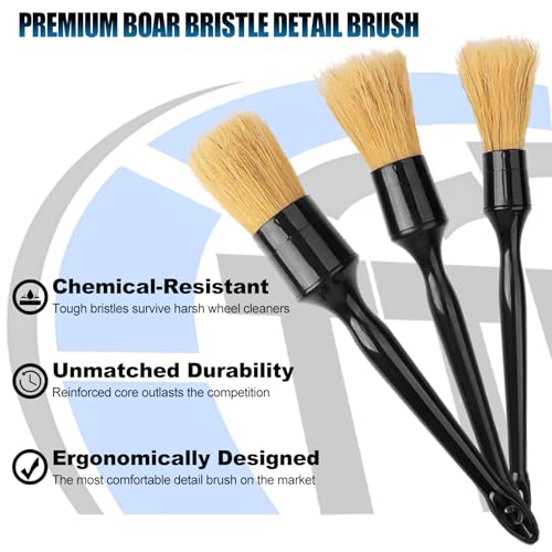 8Pcs Wheel Brush, Tire Brush, Wheel Cleaner Brush Set - 2 Soft Wheel Cleaning Brushes, Detailing Brush & Hard Tire Scrubber, Flexible and Durable Rim Cleaning Brush Kit for Wheels and Tires
