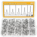 165 Pieces #6 x 1/2" 5/8" 3/4" 1" 1-1/4" Wood Screws Set, Phillips Countersunk Head #6 Self-Tapping Screws Assortment Kit, 304 Stainless Steel - size: #6, style: Phillips Countersunk Head