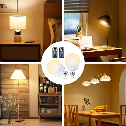 Brightown E26 Rechargeable Light Bulb with Remote for Sconces and Lamps - size: 2 Pack
