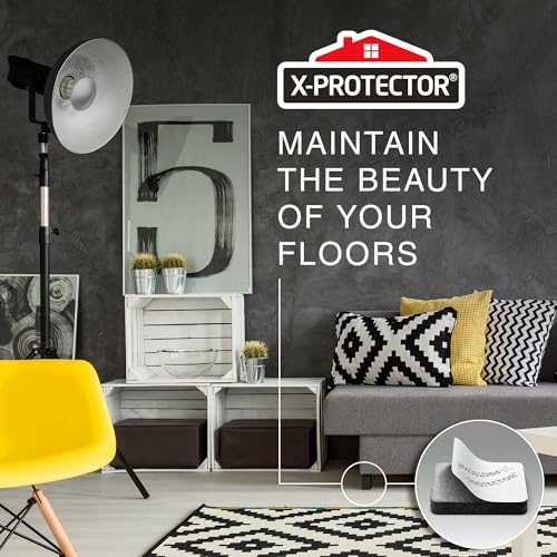 X-PROTECTOR Felt Furniture Pads - 48 PCS 1" - Felt Pads Floor Protectors - size: 1" 48 Black, Square