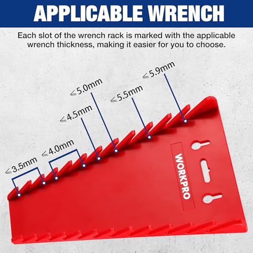 WORKPRO 2-Pack Magnetic Wrench Organizer, 12-Piece Wrench Holder Set - style: Magnetic Wrench Organizer(2PC)