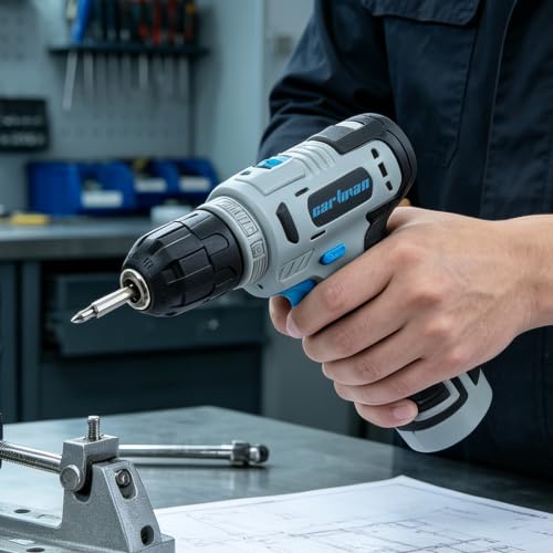 CARTMAN 150-Piece 8V Cordless Drill Hand Tool Set Blue Household Repair Kit - color: Blue