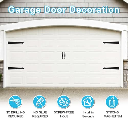 Classics Magnetic Garage Hardware - 4 Hinges + 2 Handles for Iron Doors - style: Classic