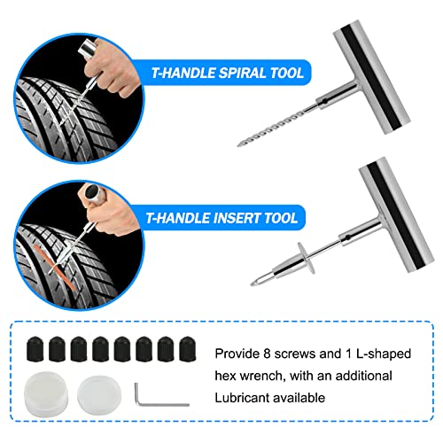 Tire Repair Kit, Tire Inflator Portable Air Compressor, Heavy Duty Flat Tire Repair Kit With 12V Air Pump For SVU, Car, Motorcycle, Truck, RV And Other Tire Repair