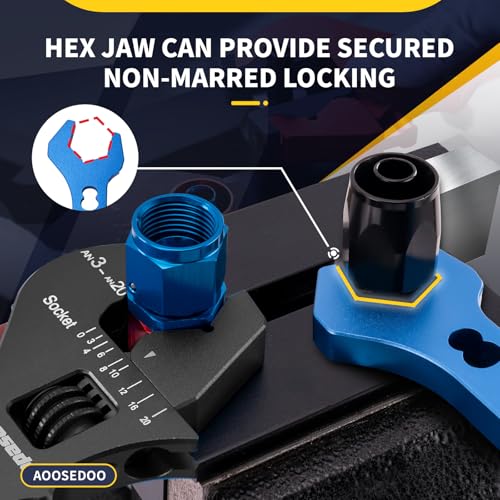 3AN-20AN AN Fitting Wrench AN Fitting Tool for AN Hose Fitting Assembly Adjustable Lightweight Aluminum Black With Double-ended AN Wrench 6AN Socket-AN8 B-nut Blue - color: Black, size: 3AN-20AN